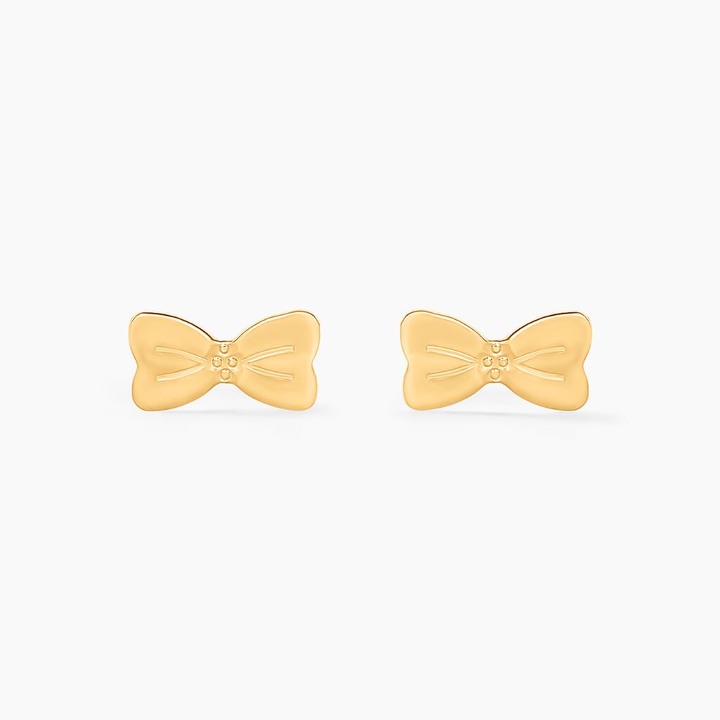 Boucles D'oreilles Puces Evonne Noeud Or Jaune - Clous d'oreilles Enfant | Histoire d&rsquo;Or