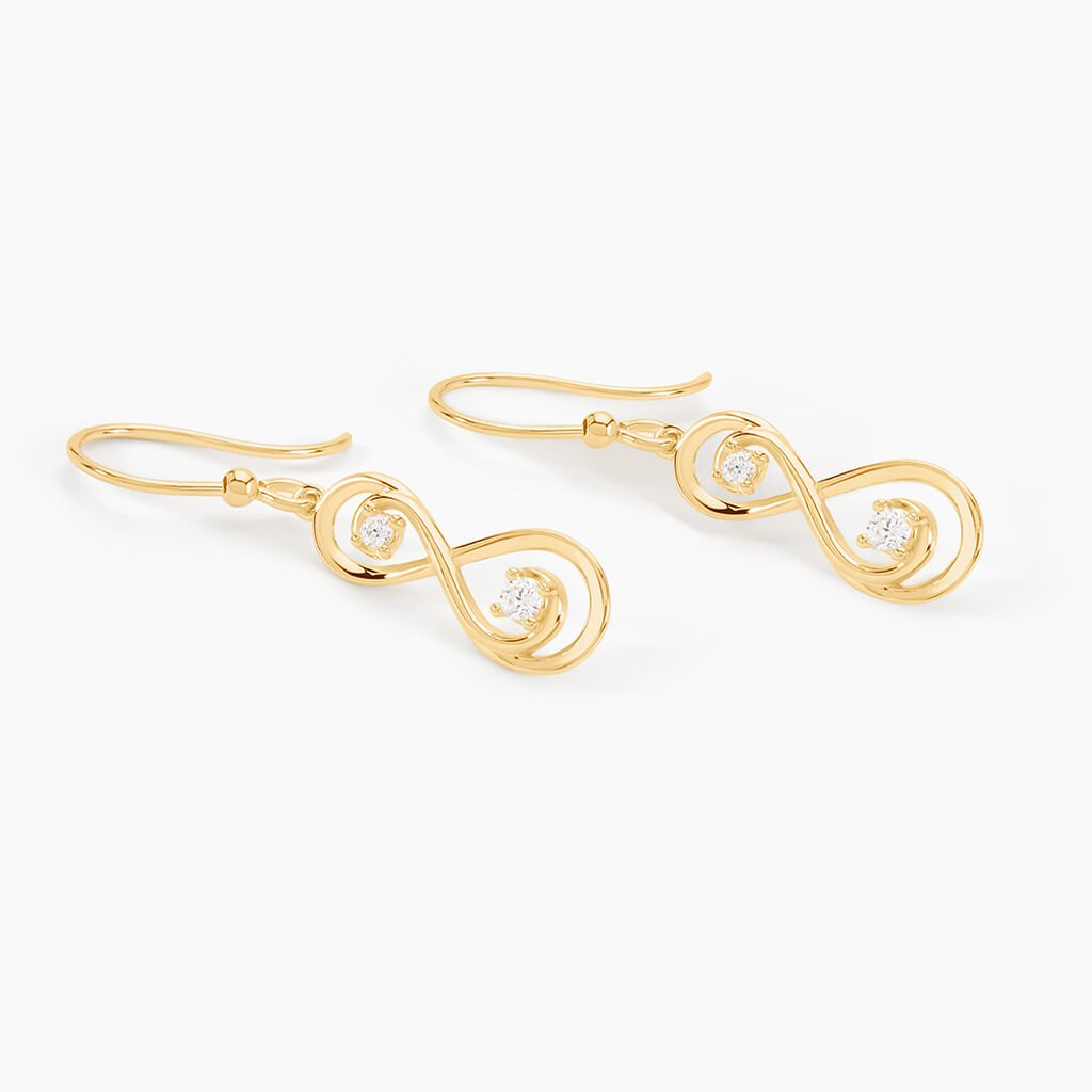 Boucles D'oreilles Pendantes Ademar Or Jaune Oxyde De Zirconium - Boucles d'oreilles pendantes Femme | Histoire d&rsquo;Or