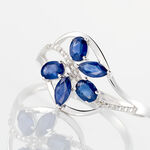 Bague Orchidee Or Blanc Saphir Diamant - Bagues avec pierre Femme | Histoire d&rsquo;Or