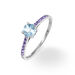 Bague Manon Or Blanc Topaze Et Amethyste - Bagues solitaires Femme | Histoire d’Or