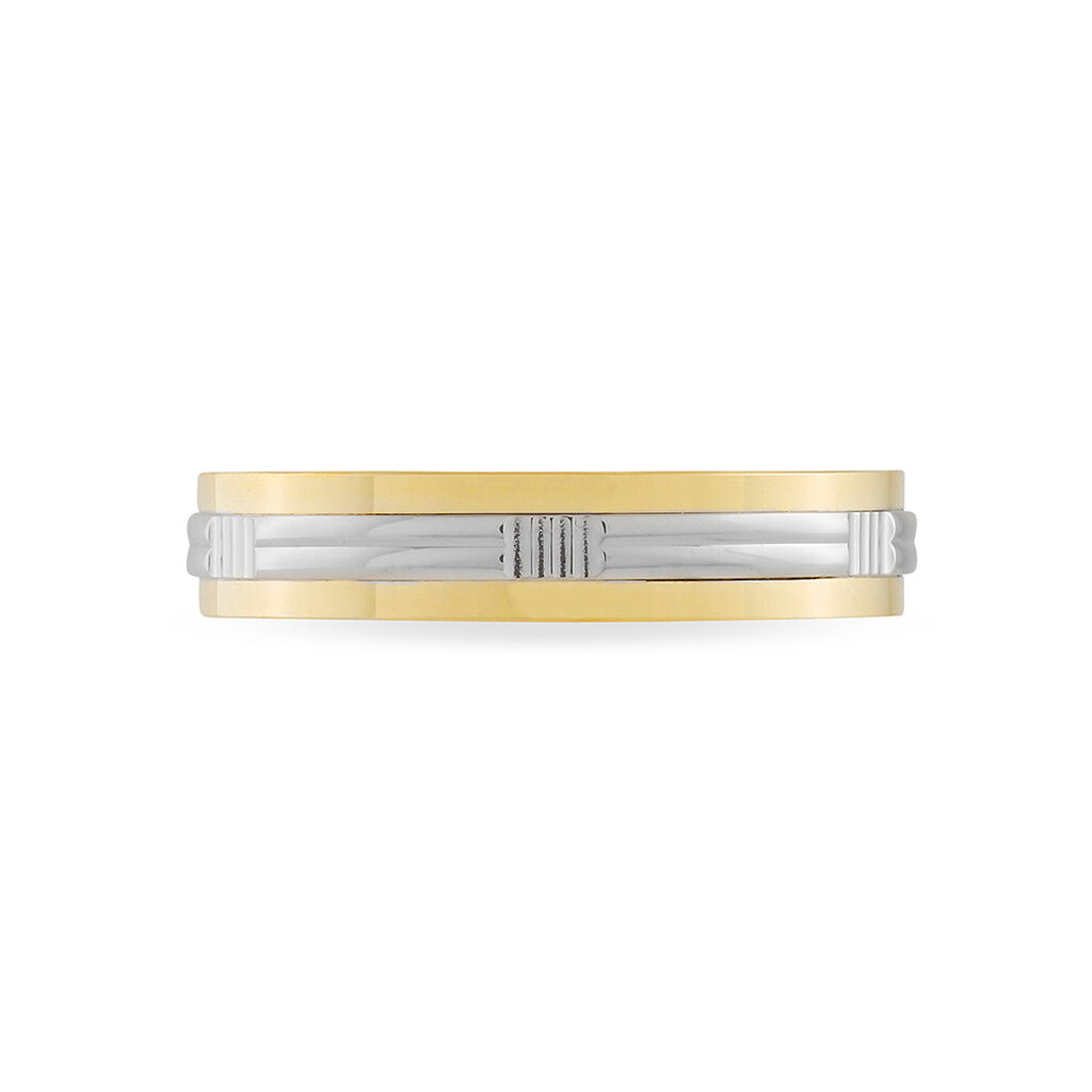 Alliance Sequana Ruban Plat Or Bicolore - Alliances Homme | Histoire d’Or