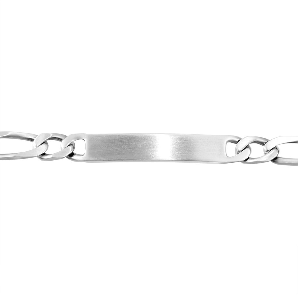 Bracelet Identit&eacute; Vivian Maille Alternee 1/3 Argent Vieilli - Gourmettes Homme | Histoire d&rsquo;Or
