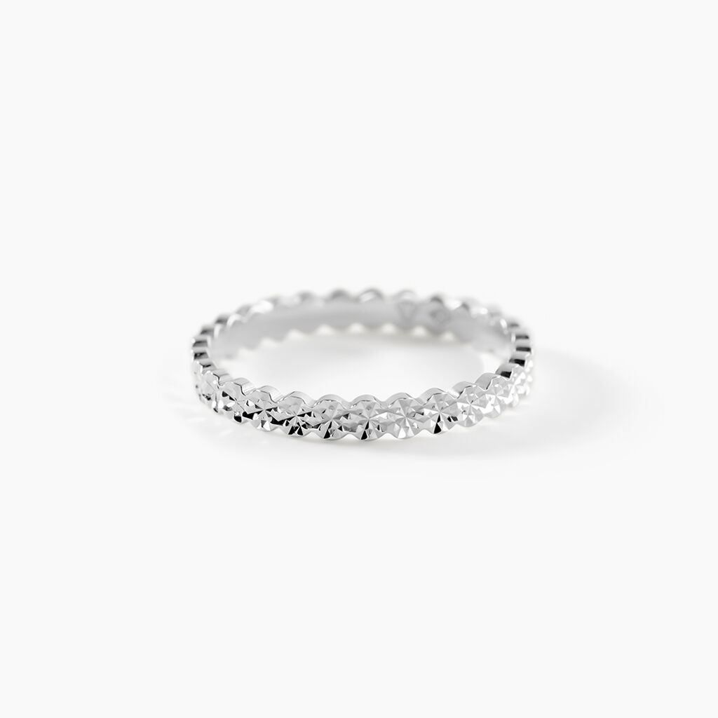 Alliance Dentelle 2 Rangs Diamantee Or Blanc - Alliances Unisex | Histoire d&rsquo;Or