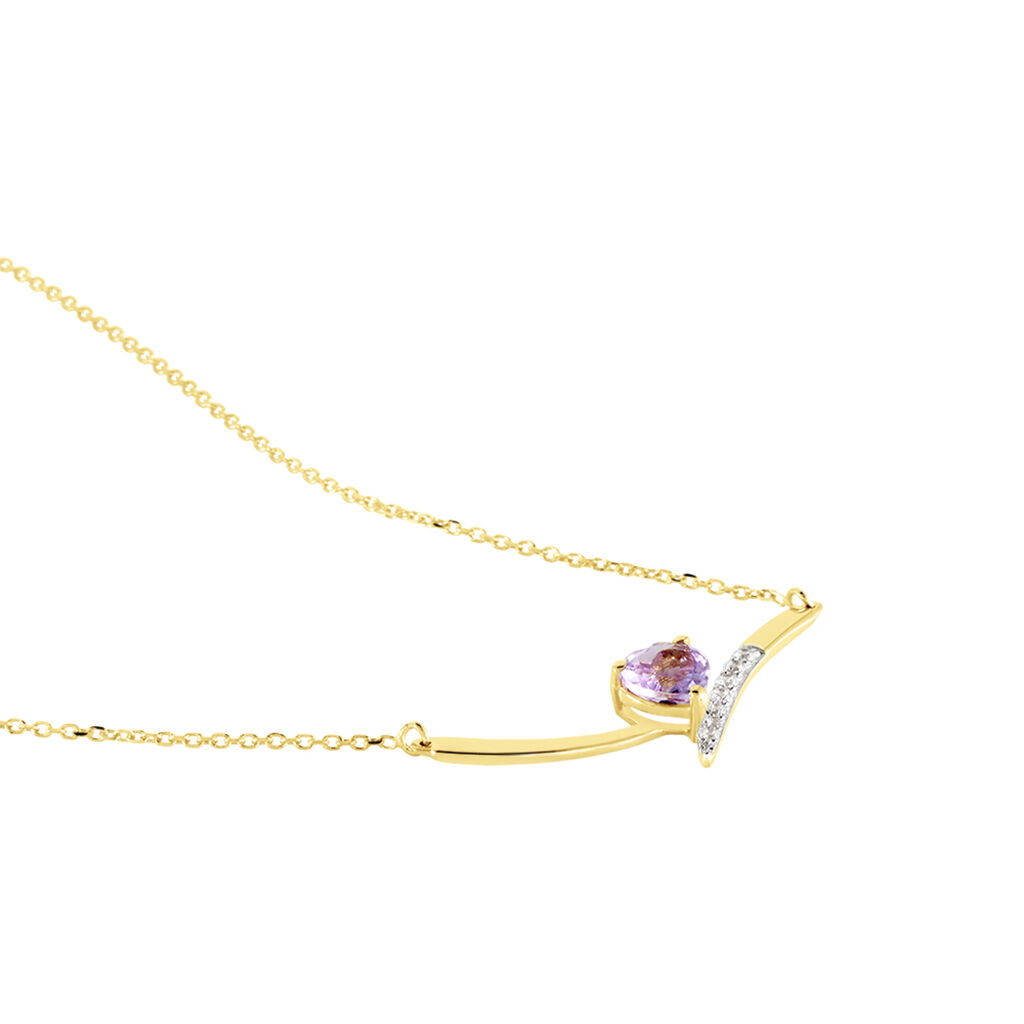 Collier Eva Or Jaune Amethyste Et Oxyde De Zirconium - Colliers Femme | Histoire d’Or