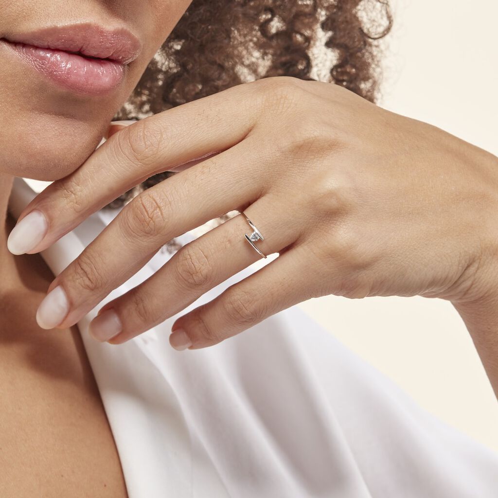 Bague Solitaire Moera Or Blanc Oxyde De Zirconium - Bagues solitaires Femme | Histoire d’Or