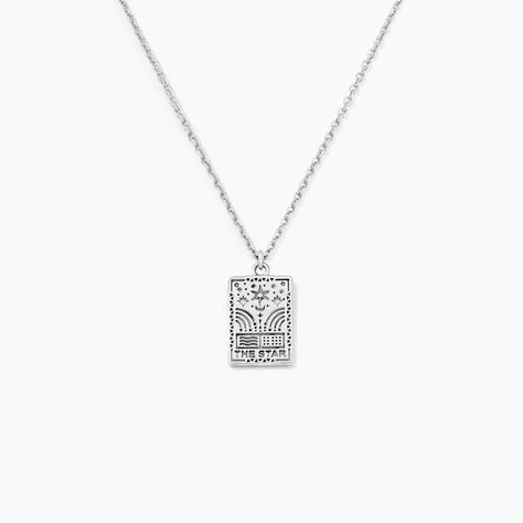Collier Tarot Argent Blanc - Colliers fantaisie Homme | Histoire d’Or