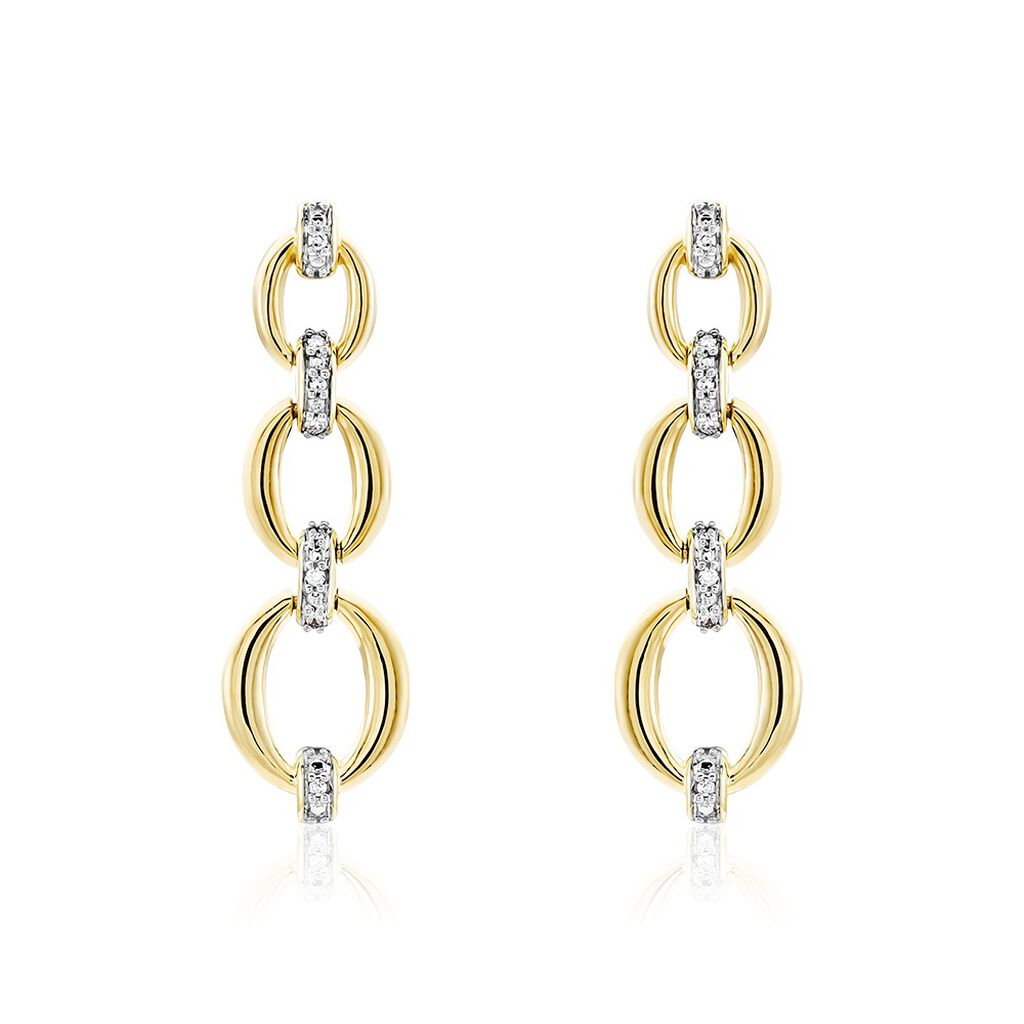 Boucles D'oreilles Pendantes Abban Or Jaune Diamant - Boucles d'oreilles pendantes Femme | Histoire d’Or