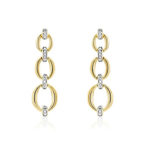 Boucles D'oreilles Pendantes Abban Or Jaune Diamant - Boucles d'oreilles pendantes Femme | Histoire d’Or