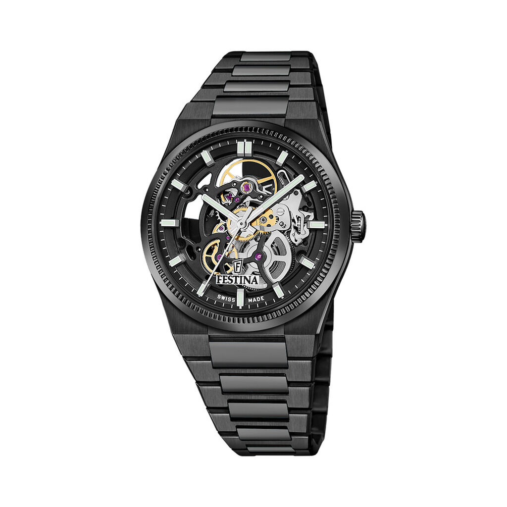 Montre Festina Swiss Made Rive Auto Sq - Montres m&eacute;caniques Homme | Histoire d&rsquo;Or