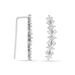 Bijoux D&iquest;oreilles Grimpants Sarida Argent Blanc Oxyde De Zirconium - Boucles d'oreilles fantaisie Femme | Histoire d&rsquo;Or