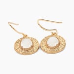 Boucles D'oreilles Pendantes Linna Plaqu&eacute; Or Jaune Pierre De Lune - Boucles d'oreilles fantaisie Femme | Histoire d&rsquo;Or