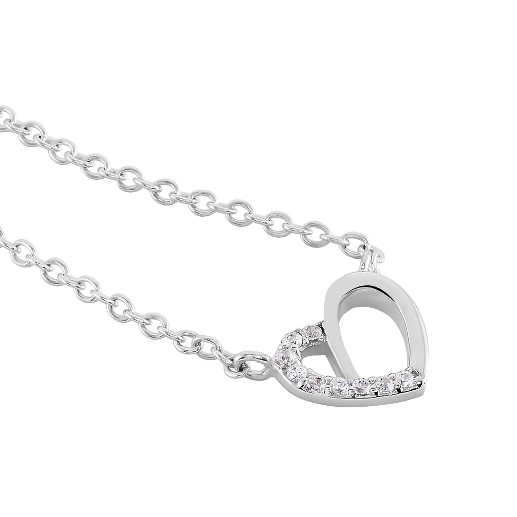 Collier Dorthea Argent Blanc Oxyde De Zirconium - Colliers fantaisie Femme | Histoire d&rsquo;Or