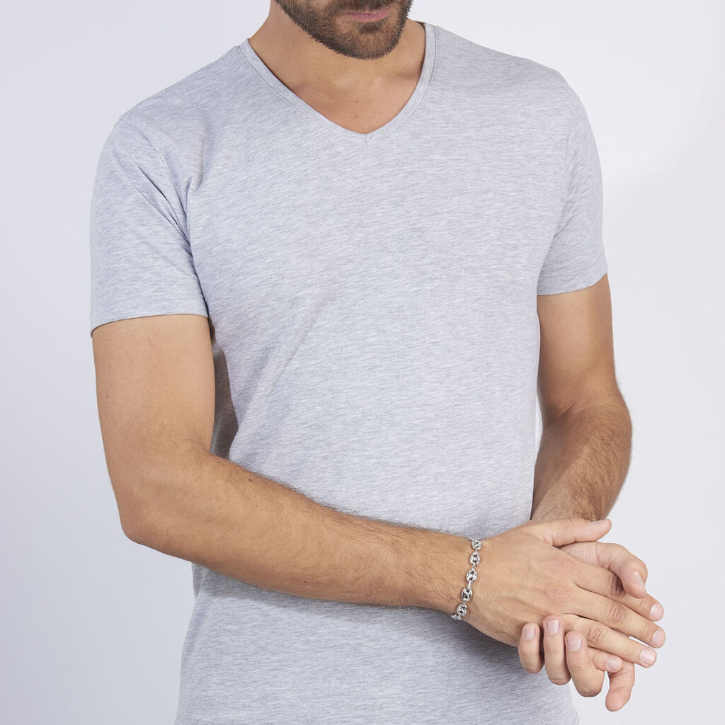 Bracelet Carrus Maille Grain De Cafe Argent Blanc - Bracelets chaîne Homme | Histoire d’Or