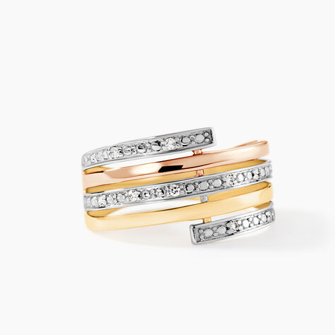 Bague Eleonore Or Tricolore Diamant - Bagues avec pierre Femme | Histoire d&rsquo;Or