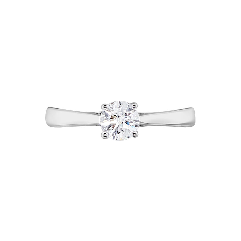 Bague Solitaire Fiona Or Blanc Diamant Synthetique - Bagues solitaires Femme | Histoire d’Or