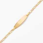 Bracelet Identit&eacute; Bartolomee Maille Alternee 1/1 Or Jaune - Bracelets Communion Enfant | Histoire d&rsquo;Or