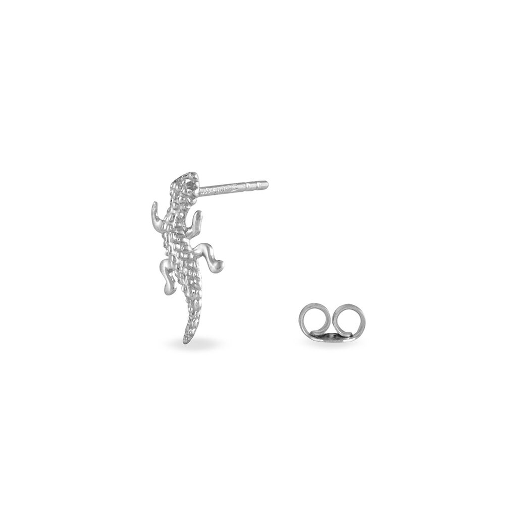 Boucles D'oreilles Puces Azzedine Salamandre Or Blanc - Clous d'oreilles Femme | Histoire d&rsquo;Or