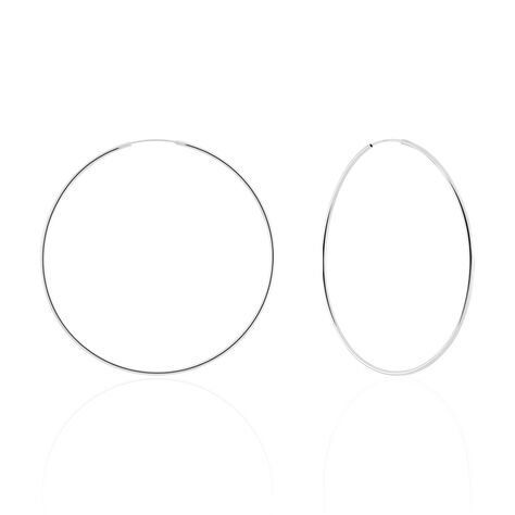 Créoles Argent Blanc Agathe - Boucles d'oreilles créoles Femme | Histoire d’Or
