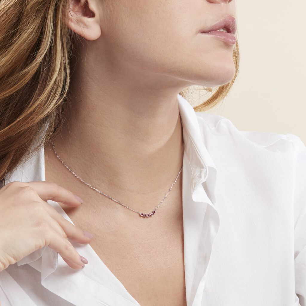 Collier Karrie Argent Blanc Oxyde De Zirconium - Colliers fantaisie Femme | Histoire d’Or