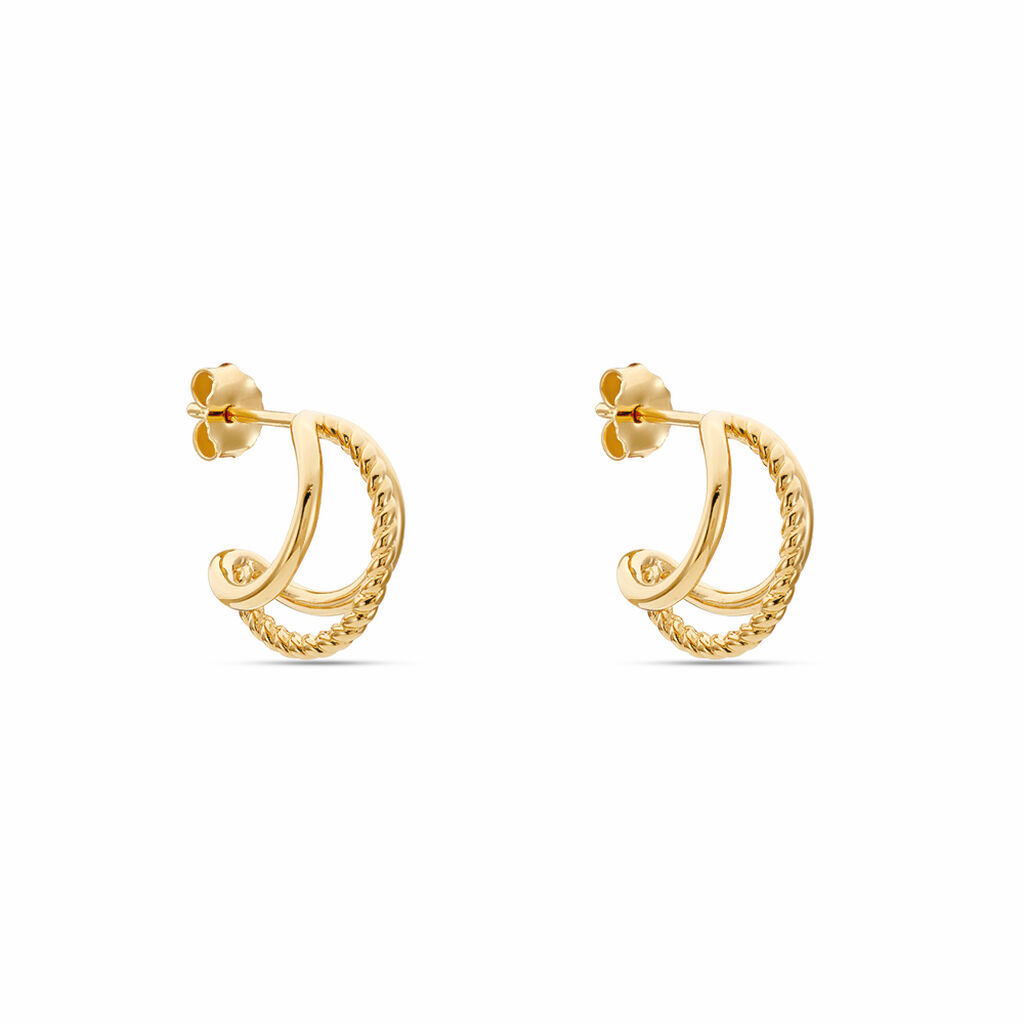 Cr&eacute;oles Preeti Plaqu&eacute; Or Jaune - Boucles d'oreilles cr&eacute;oles Femme | Histoire d&rsquo;Or