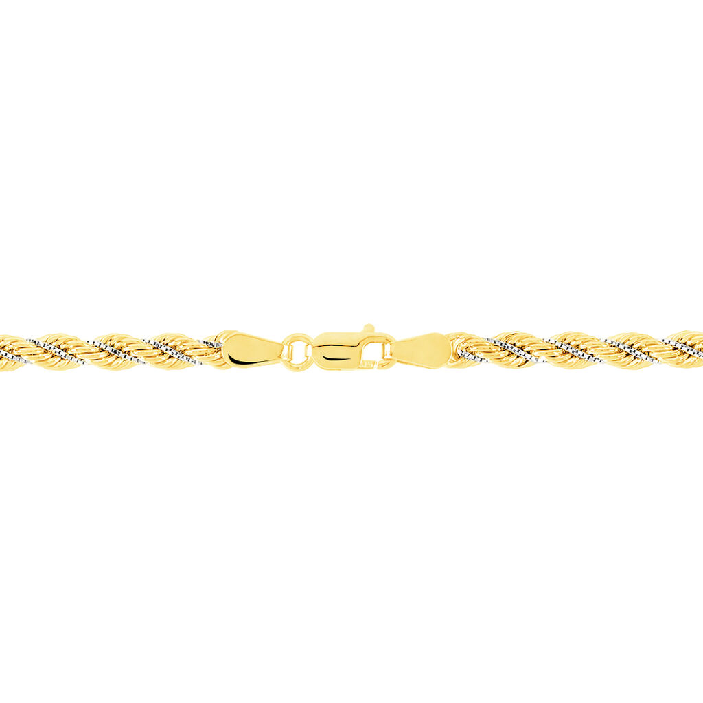 Bracelet Jerryenne Maille Corde Et Venitienne Or Bicolore - Bracelets chaîne Femme | Histoire d’Or