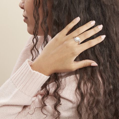 Bague Loris Argent Blanc Perle De Culture Et Oxyde De Zirconium - Bagues avec pierre Femme | Histoire d’Or