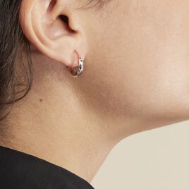 Créoles Diane Carrées Helicoidales Argent Rose - Boucles d'oreilles créoles Femme | Histoire d’Or