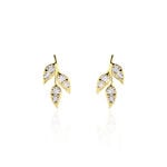 Boucles D'oreilles Pendantes Edia Feuille Or Jaune Oxyde De Zirconium - Boucles d'oreilles pendantes Femme | Histoire d&rsquo;Or