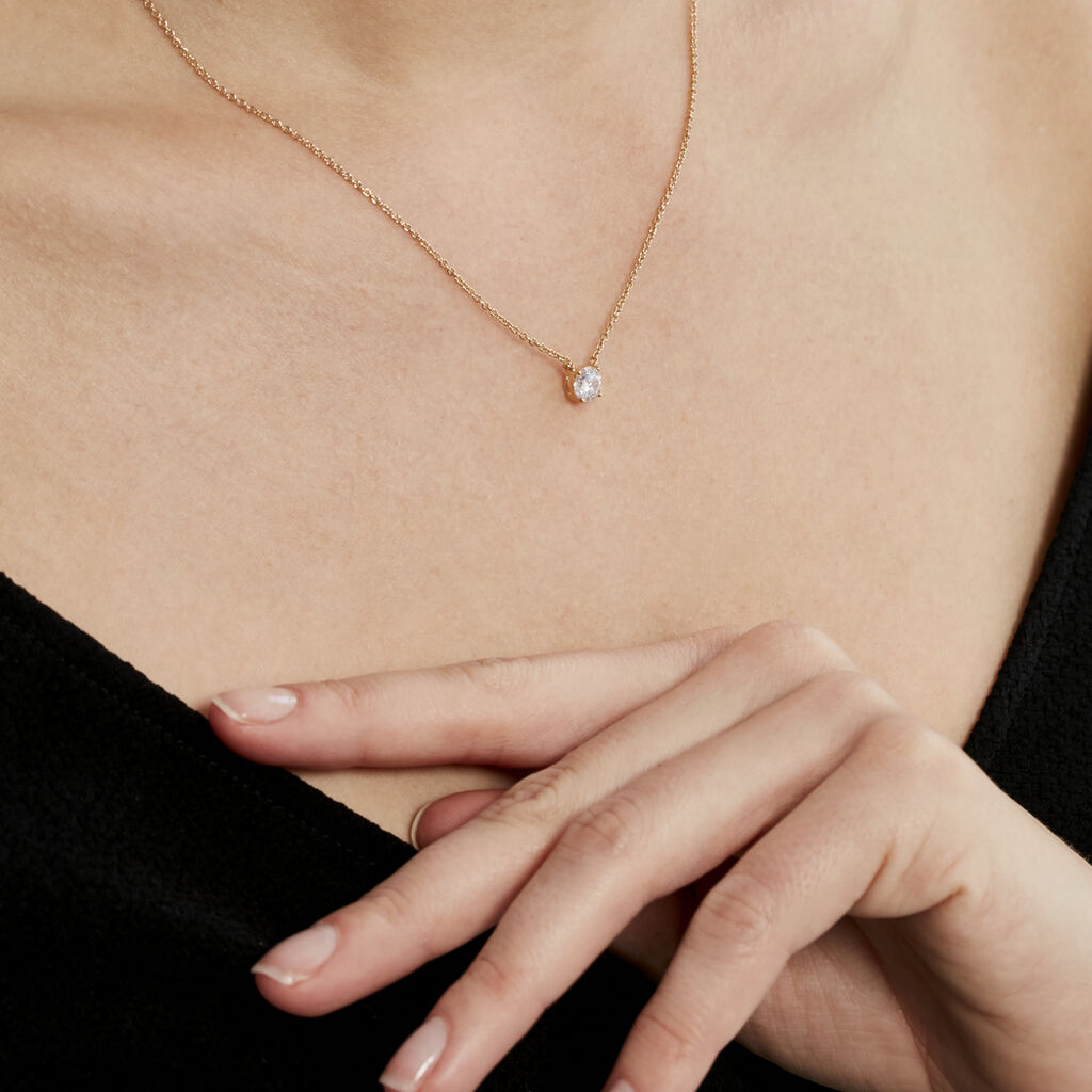 Collier Nilay Plaque Or Doré Oxyde De Zirconium - Colliers fantaisie Femme | Histoire d’Or