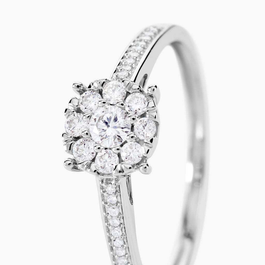 Bague Cilka Or Blanc Diamant - Bagues avec pierre Femme | Histoire d&rsquo;Or