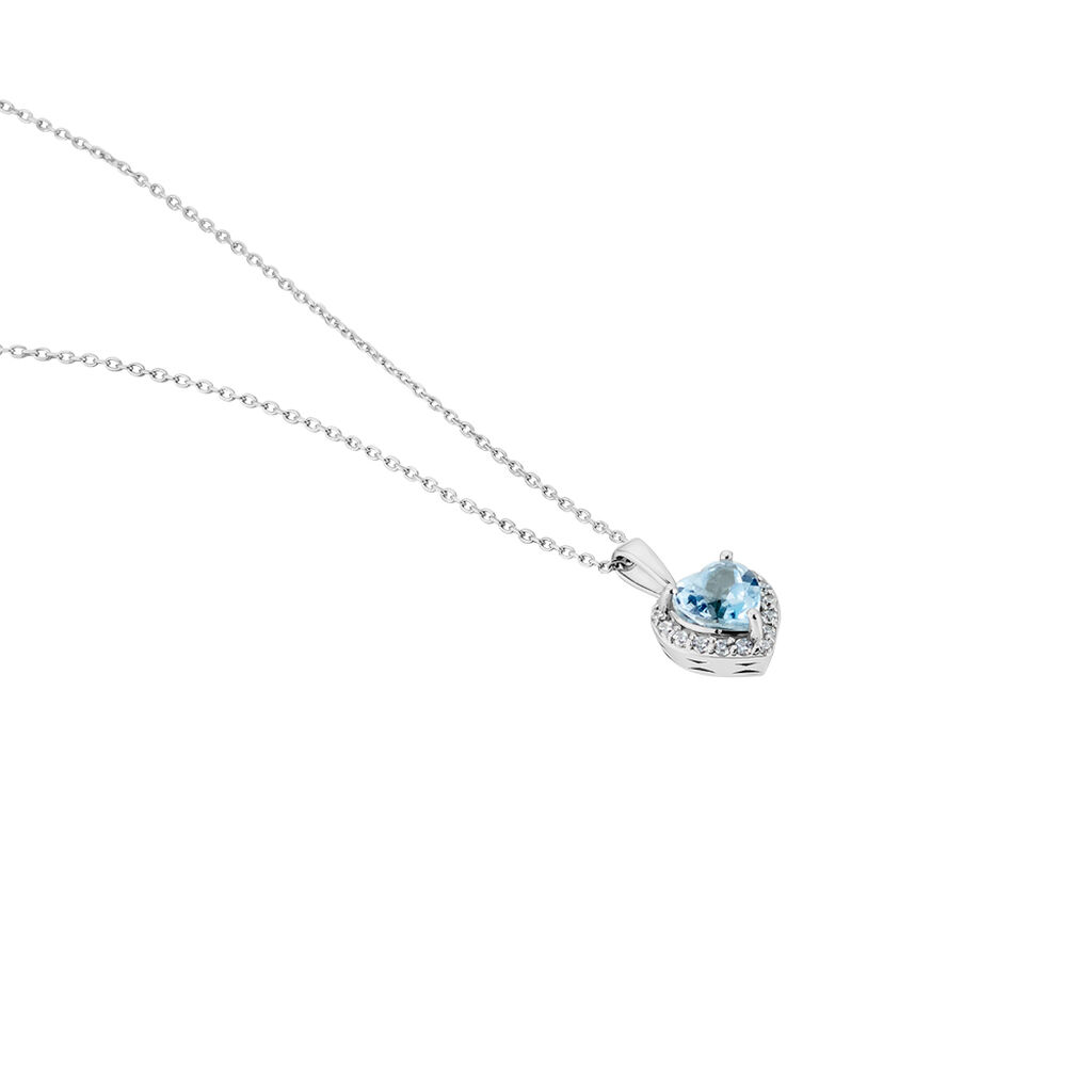 Collier Meliora Or Blanc Topaze Bleu Sky Oxyde De Zirconium - Colliers Femme | Histoire d’Or