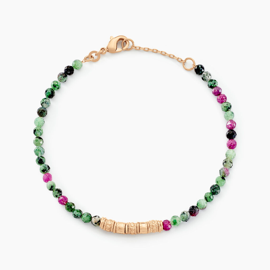 Bracelet Manua Plaqué Or Jaune Pierre D'imitation