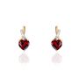 Boucles D'oreilles Puces Or Rose Clothilde Rhodolite