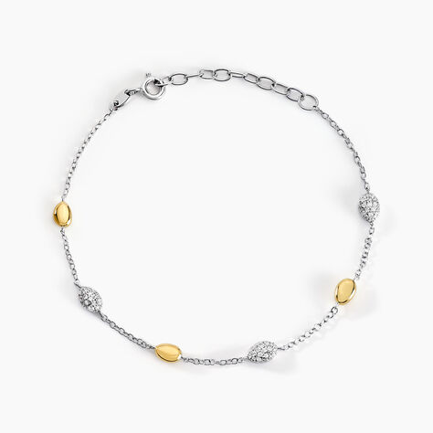 Bracelet Tiwa Argent Bicolore Oxyde De Zirconium - Bracelets Femme | Histoire d&rsquo;Or