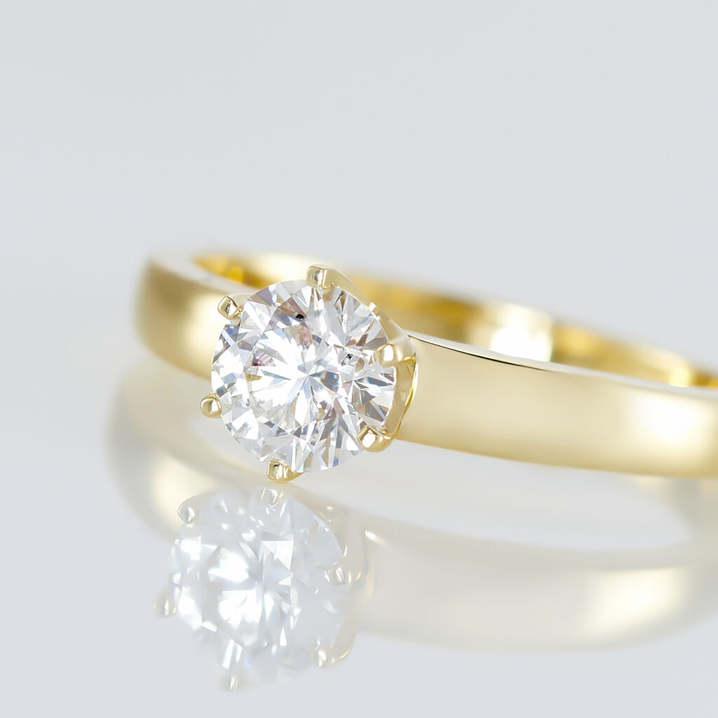 Bague Solitaire Or Jaune Diamant Synthetique - Bagues solitaires Femme | Histoire d&rsquo;Or