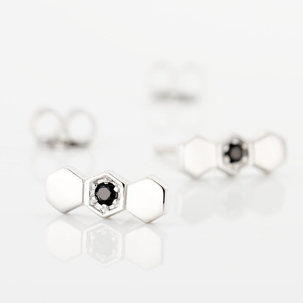 Boucles D'oreilles Pendantes Ondina Argent Blanc Oxyde De Zirconium - Boucles d'oreilles fantaisie Femme | Histoire d&rsquo;Or