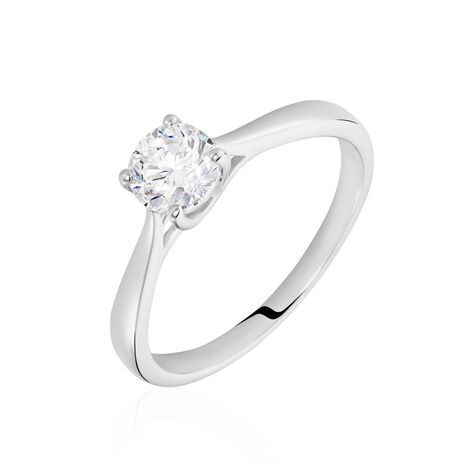 Bague Solitaire Fiona Or Blanc Diamant Synthetique - Bagues solitaires Femme | Histoire d’Or