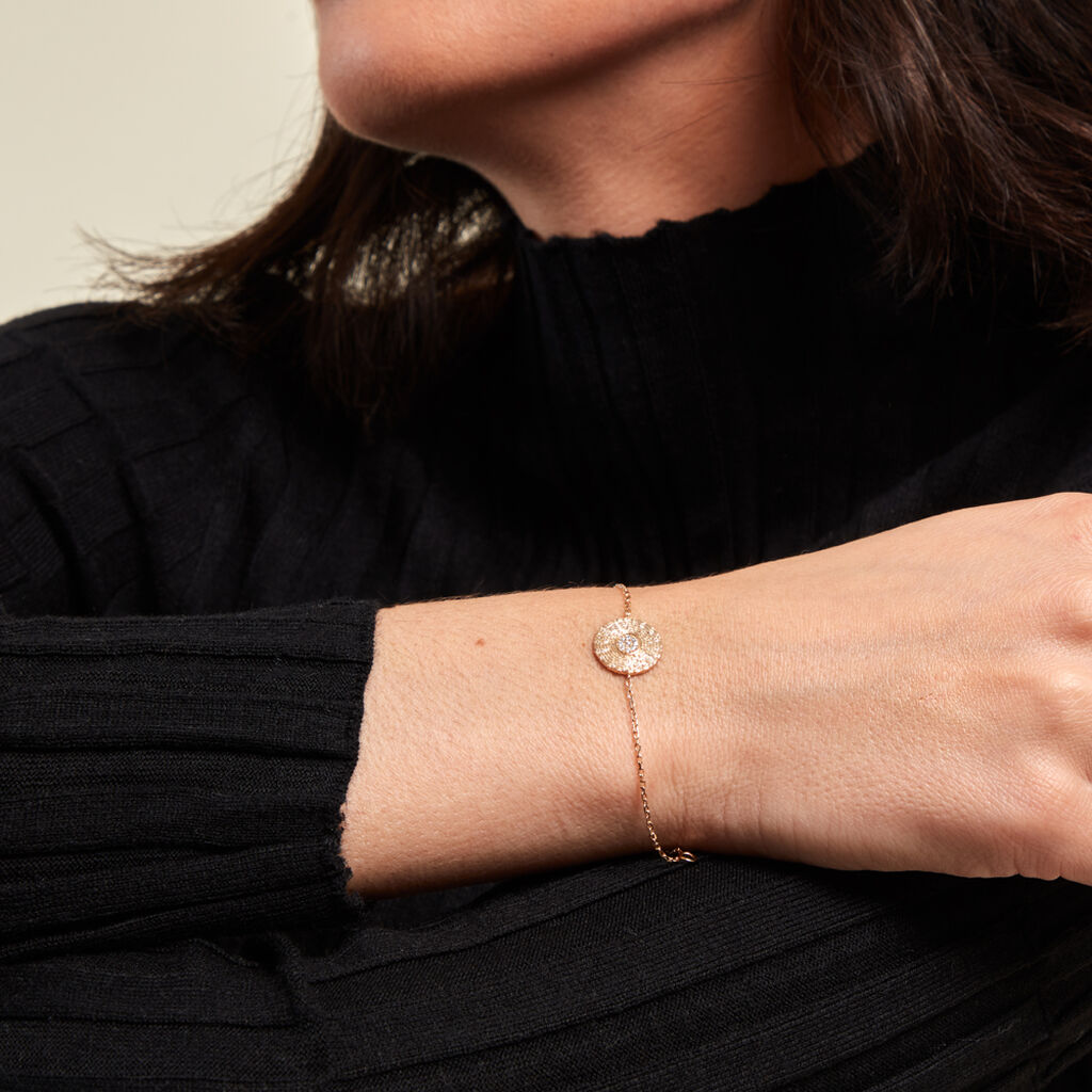 Bracelet Nanna Plaque Or Jaune Oxyde De Zirconium - Bracelets Femme | Histoire d’Or