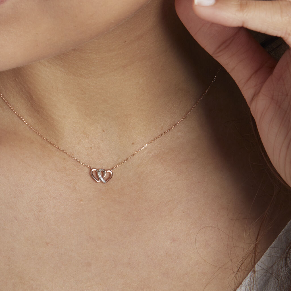 Collier Or Rose Valiere Diamants - Colliers Coeur Femme | Histoire d’Or