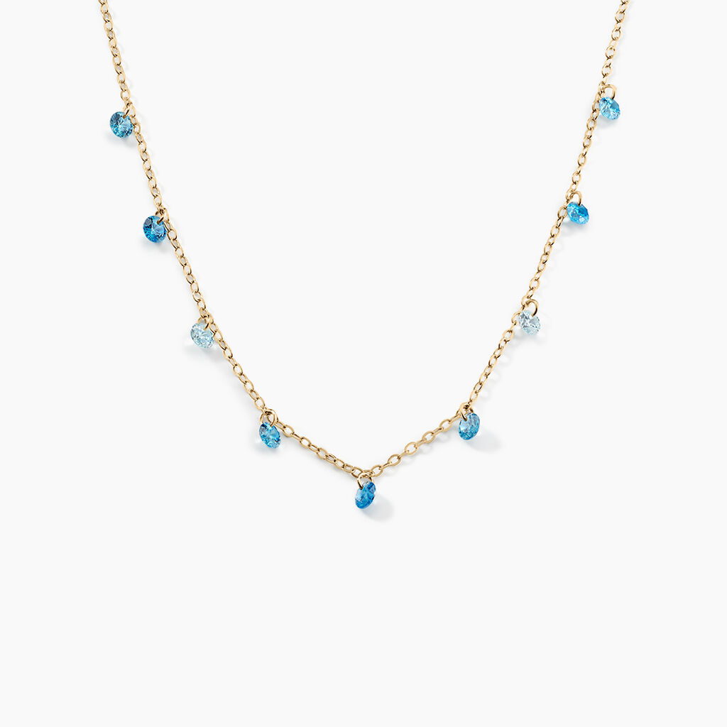 Collier Myosothis Plaqu&eacute; Or Pierres - Colliers fantaisie Femme | Histoire d&rsquo;Or