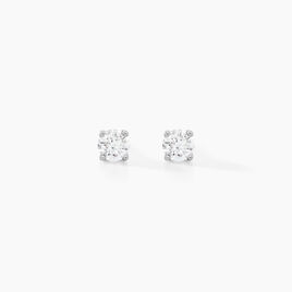 Boucles D'oreilles Puces Victoria Or Blanc Diamant - Clous d'oreilles Famille | Histoire d’Or