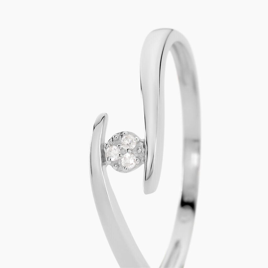 Bague Nolah Or Blanc Diamant - Bagues solitaires Femme | Histoire d’Or