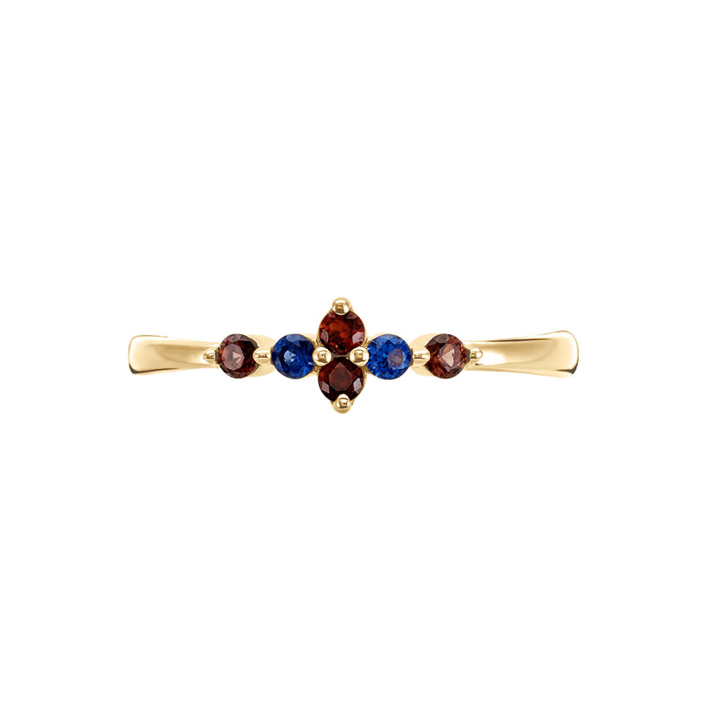 Bague Laeticia Plaqu&eacute; Or Dor&eacute; Pierres De Synth&egrave;ses - Bagues avec pierre Femme | Histoire d&rsquo;Or