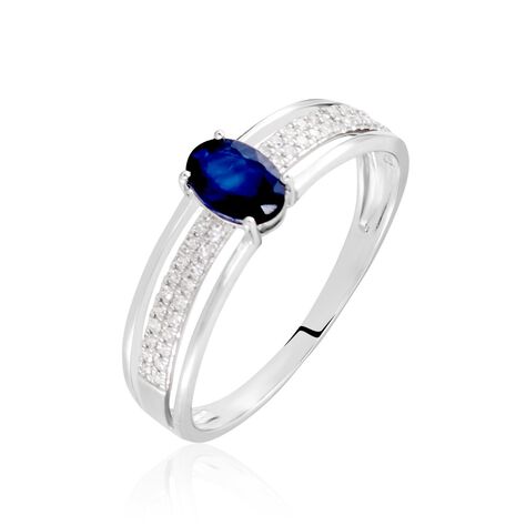 Bague Or Blanc Enea Saphir Diamants - Bagues avec pierre Femme | Histoire d’Or