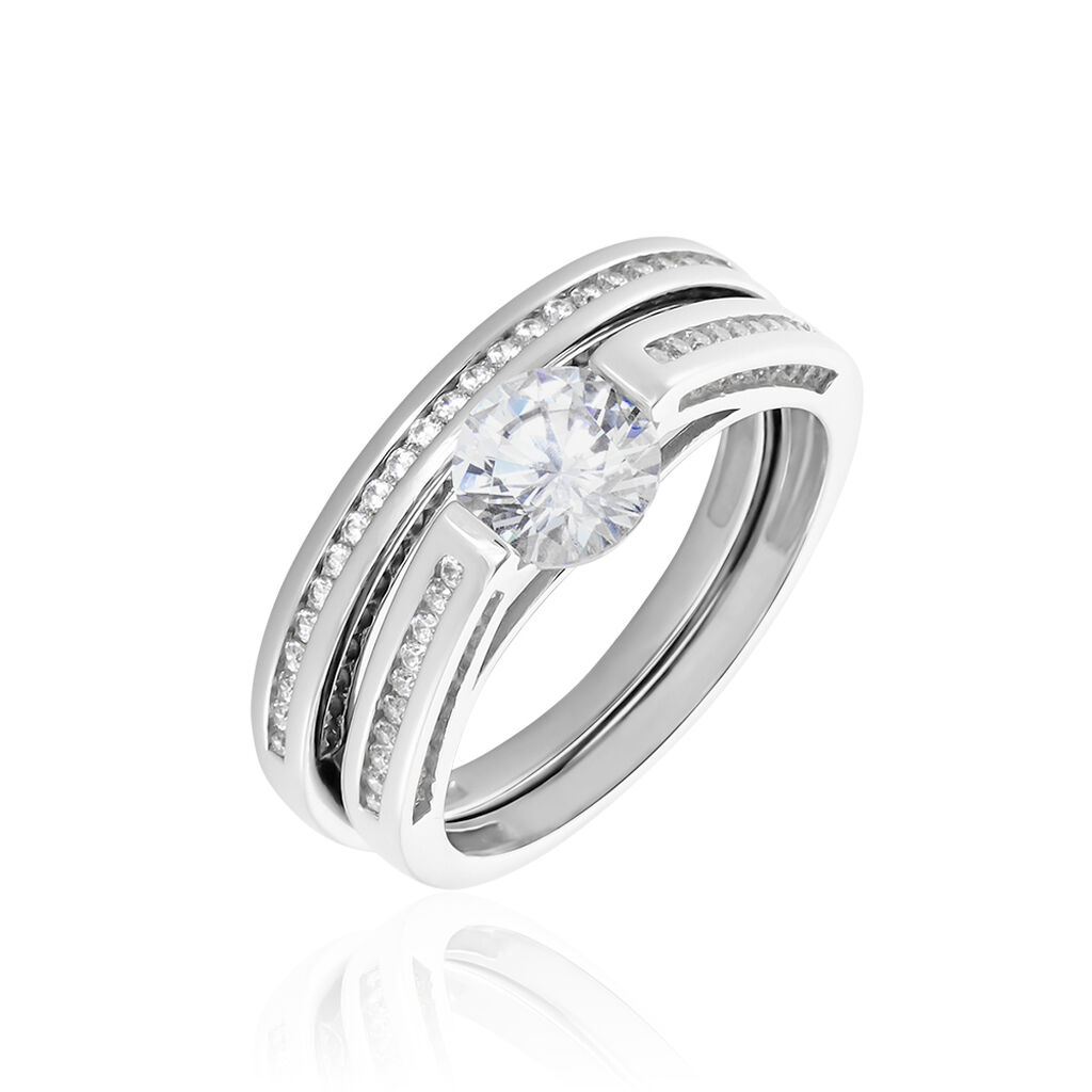 Bague Malou Argent Blanc Oxyde De Zirconium - Bagues solitaires Femme | Histoire d&rsquo;Or