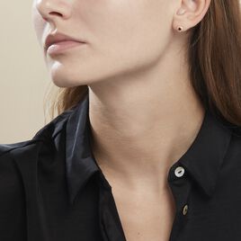 Boucles D'oreilles Puces Plaqué Or Eugenie Pierre Synthétique - Boucles d'oreilles fantaisie Femme | Histoire d’Or