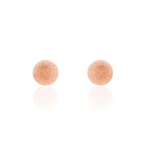 Boucles D'oreilles Puces Fidelia Boule Sablee Or Rose - Clous d'oreilles Femme | Histoire d&rsquo;Or