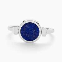 Bague Lunatique Argent Blanc Lapis Lazuli Nacre
