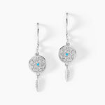 Cr&eacute;oles Islene Argent Blanc Oxyde De Zirconium - Boucles d'oreilles cr&eacute;oles Femme | Histoire d&rsquo;Or