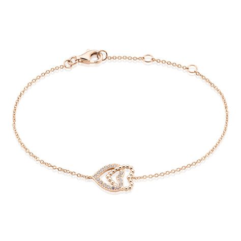 Bracelet Ottavia Argent Rose Oxyde De Zirconium - Bracelets Coeur Femme | Histoire d’Or